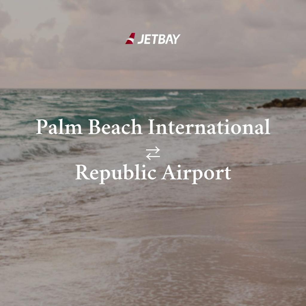 Private Jet  from Palm Beach International to Republic Airport