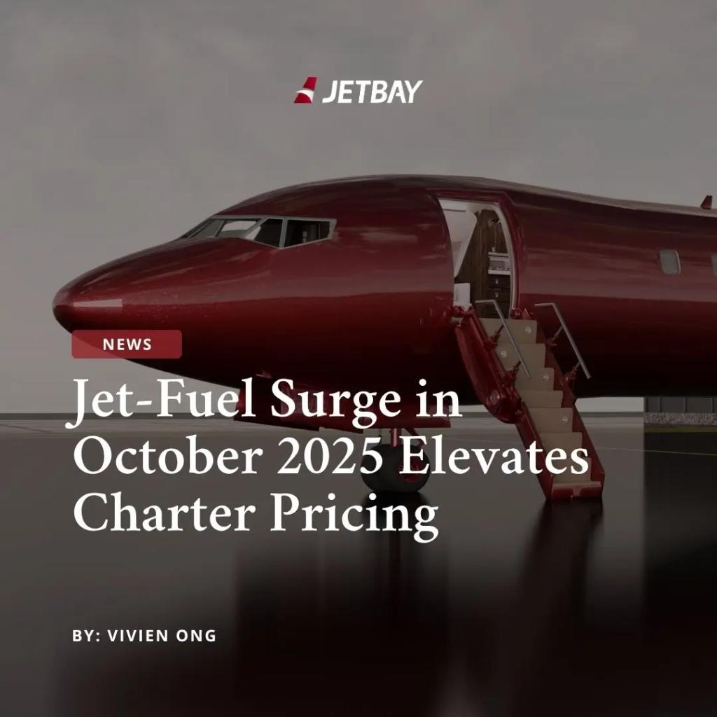 Burgundy private jet with open cabin door showcasing JETBAY's charter services amid rising fuel costs